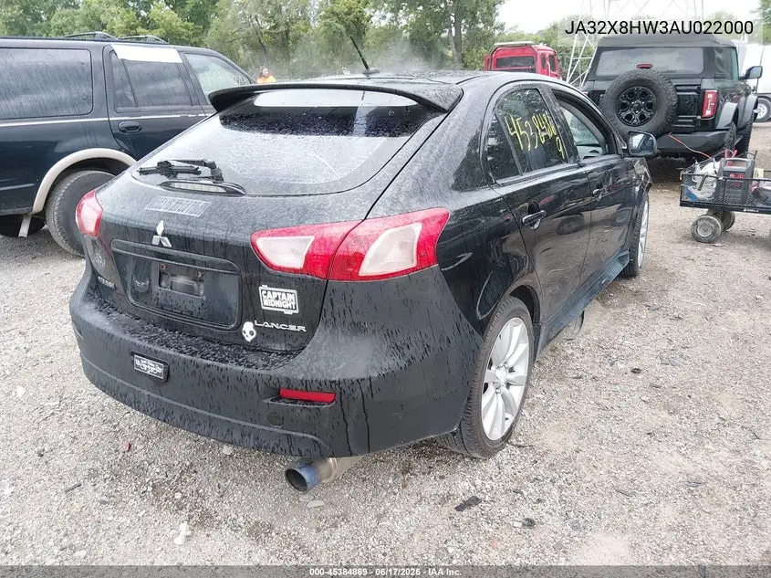 2010 Mitsubishi Lancer Sportback Gts VIN: JA32X8HW3AU022000 Lot: 45384869
