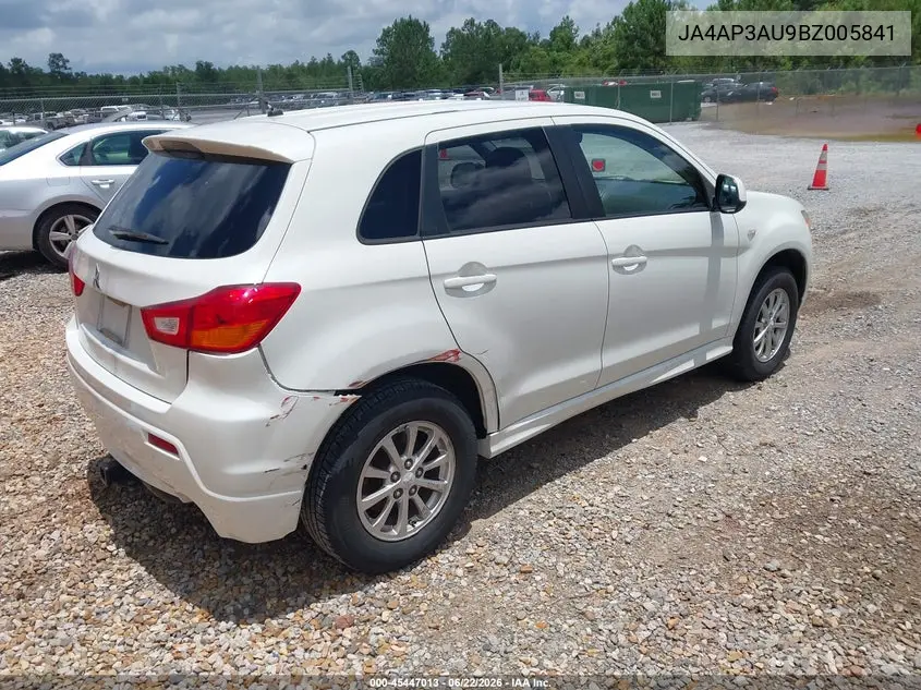 2011 Mitsubishi Outlander Sport Es VIN: JA4AP3AU9BZ005841 Lot: 45447013