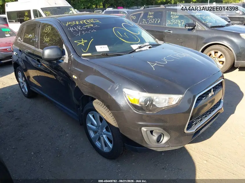 2014 Mitsubishi Outlander Sport Es VIN: 4A4AR3AU2EE014398 Lot: 45449782