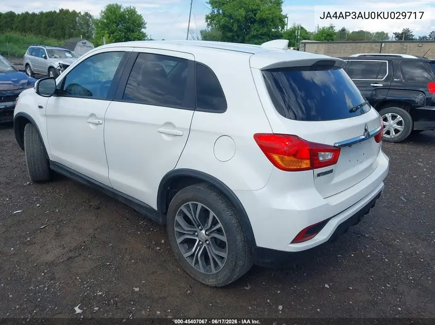 2019 Mitsubishi Outlander Sport 2.0 Es VIN: JA4AP3AU0KU029717 Lot: 45407067