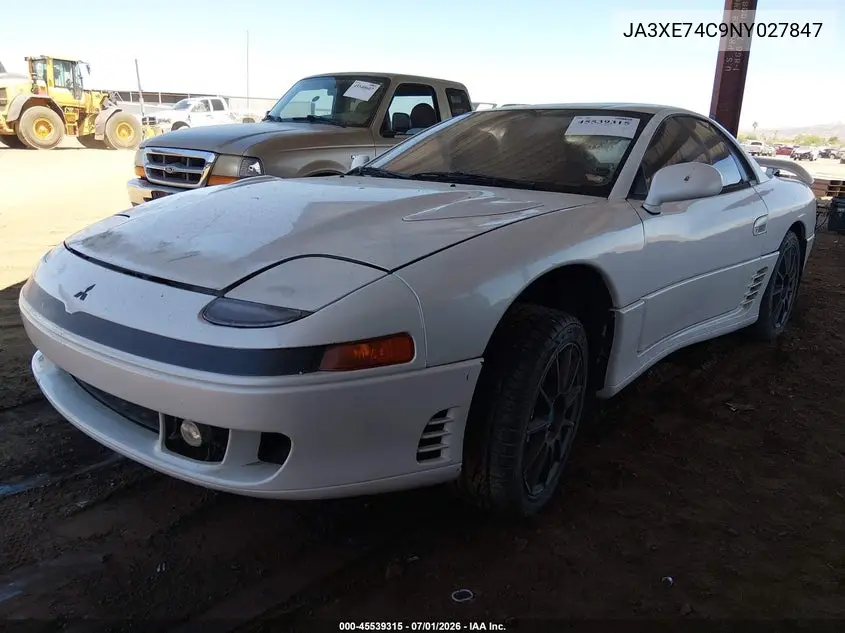 1992 Mitsubishi 3000 Gt Vr4 VIN: JA3XE74C9NY027847 Lot: 45539315