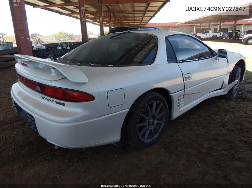1992 Mitsubishi 3000 Gt Vr4 VIN: JA3XE74C9NY027847 Lot: 45539315