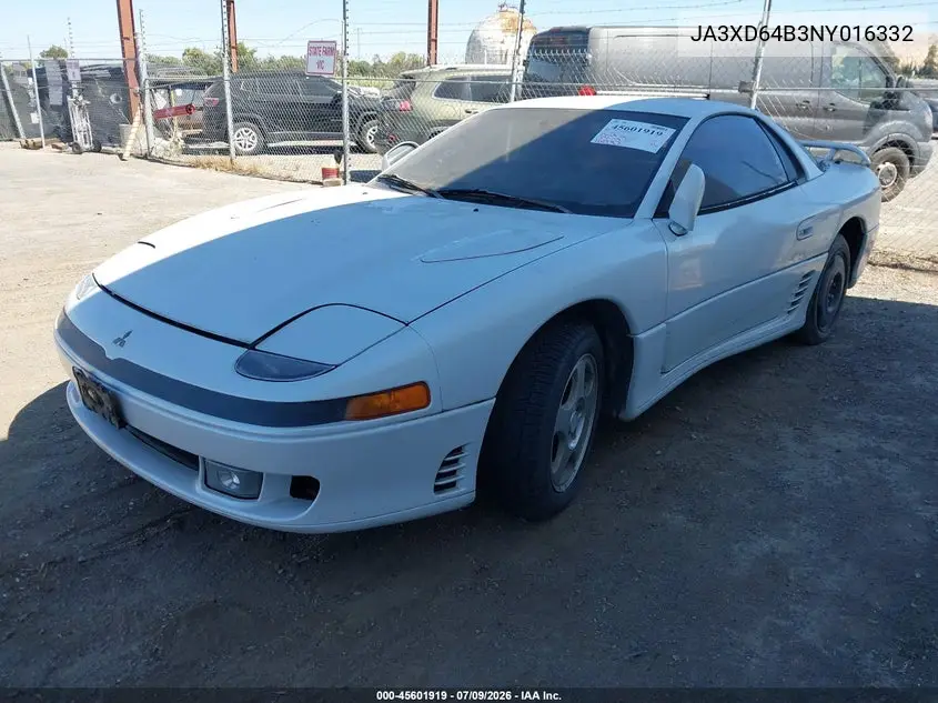 1992 Mitsubishi 3000 Gt Sl VIN: JA3XD64B3NY016332 Lot: 45601919