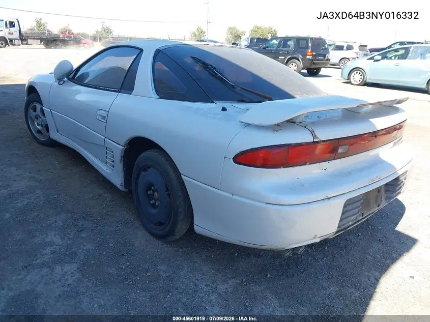 1992 Mitsubishi 3000 Gt Sl VIN: JA3XD64B3NY016332 Lot: 45601919