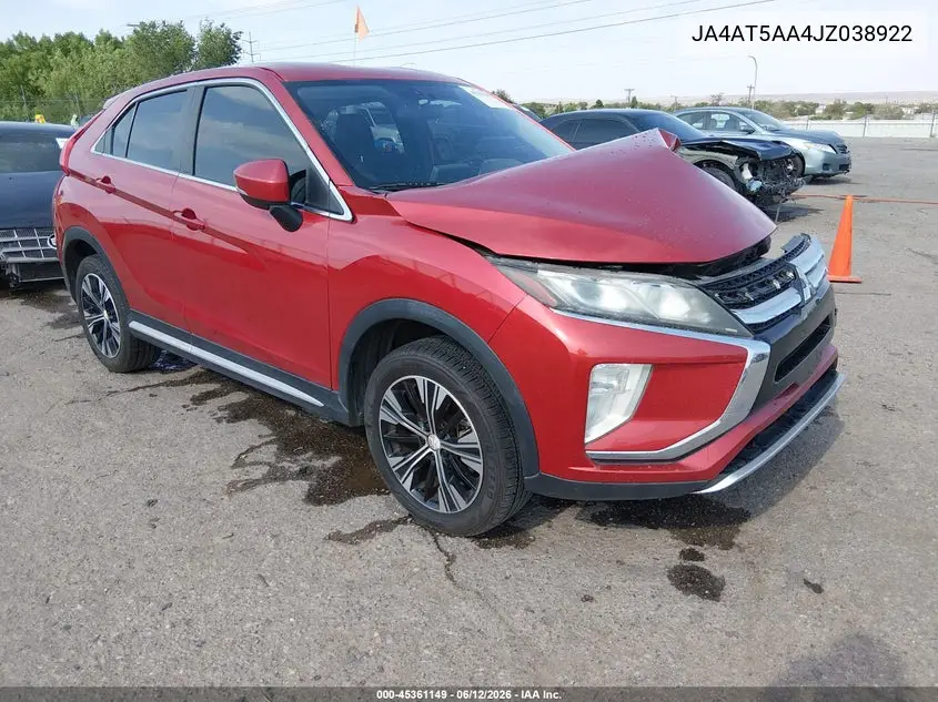 2018 Mitsubishi Eclipse Cross Se VIN: JA4AT5AA4JZ038922 Lot: 45361149