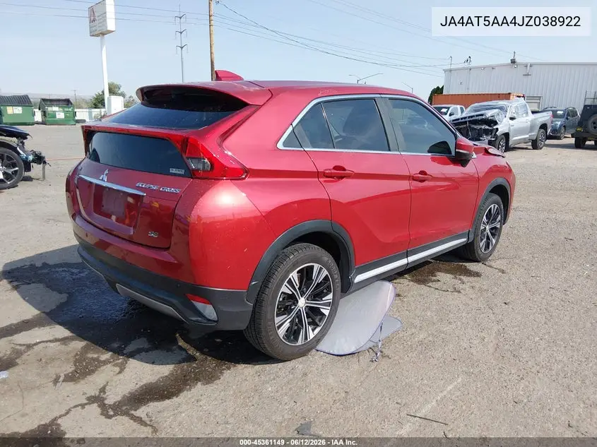 2018 Mitsubishi Eclipse Cross Se VIN: JA4AT5AA4JZ038922 Lot: 45361149