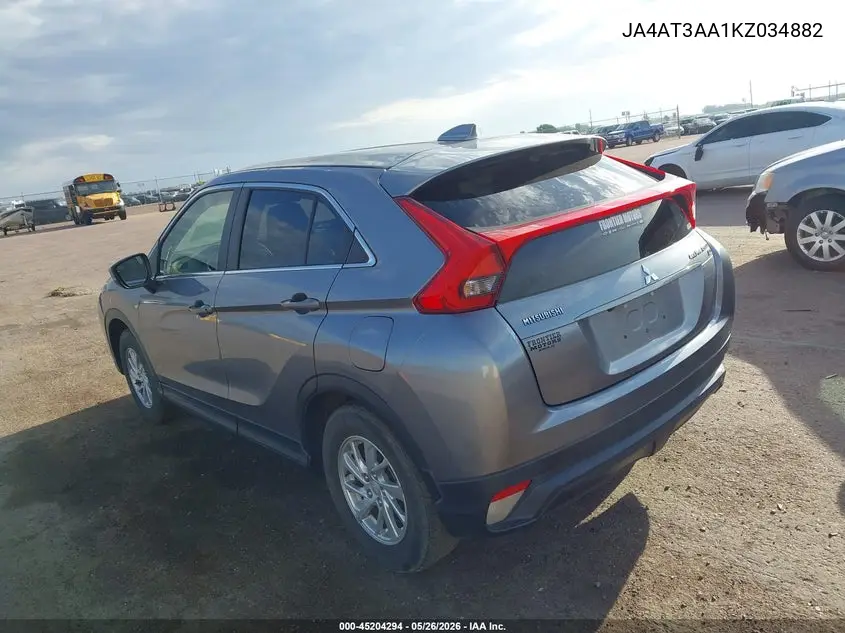 2019 Mitsubishi Eclipse Cross Es VIN: JA4AT3AA1KZ034882 Lot: 45204294