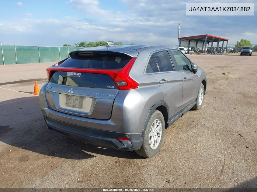 2019 Mitsubishi Eclipse Cross Es VIN: JA4AT3AA1KZ034882 Lot: 45204294
