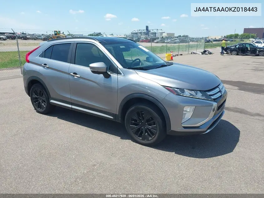 2019 Mitsubishi Eclipse Cross Sel VIN: JA4AT5AA0KZ018443 Lot: 45217929