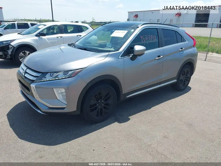 2019 Mitsubishi Eclipse Cross Sel VIN: JA4AT5AA0KZ018443 Lot: 45217929