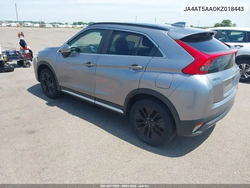 2019 Mitsubishi Eclipse Cross Sel VIN: JA4AT5AA0KZ018443 Lot: 45217929