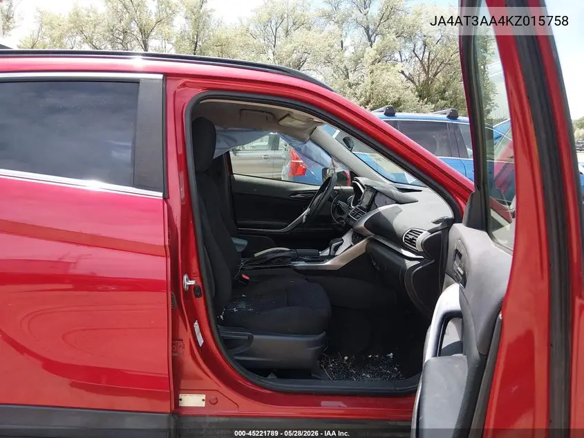 2019 Mitsubishi Eclipse Cross Es VIN: JA4AT3AA4KZ015758 Lot: 45221789