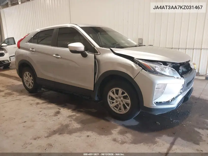 2019 Mitsubishi Eclipse Cross Es VIN: JA4AT3AA7KZ031467 Lot: 45313821