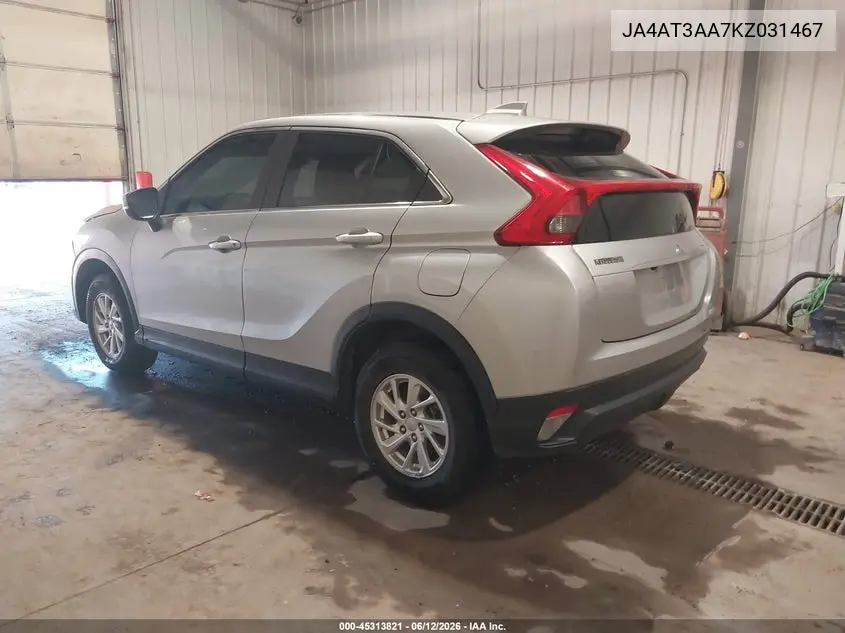 2019 Mitsubishi Eclipse Cross Es VIN: JA4AT3AA7KZ031467 Lot: 45313821