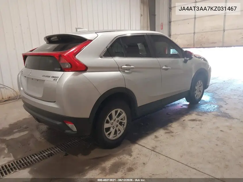 2019 Mitsubishi Eclipse Cross Es VIN: JA4AT3AA7KZ031467 Lot: 45313821