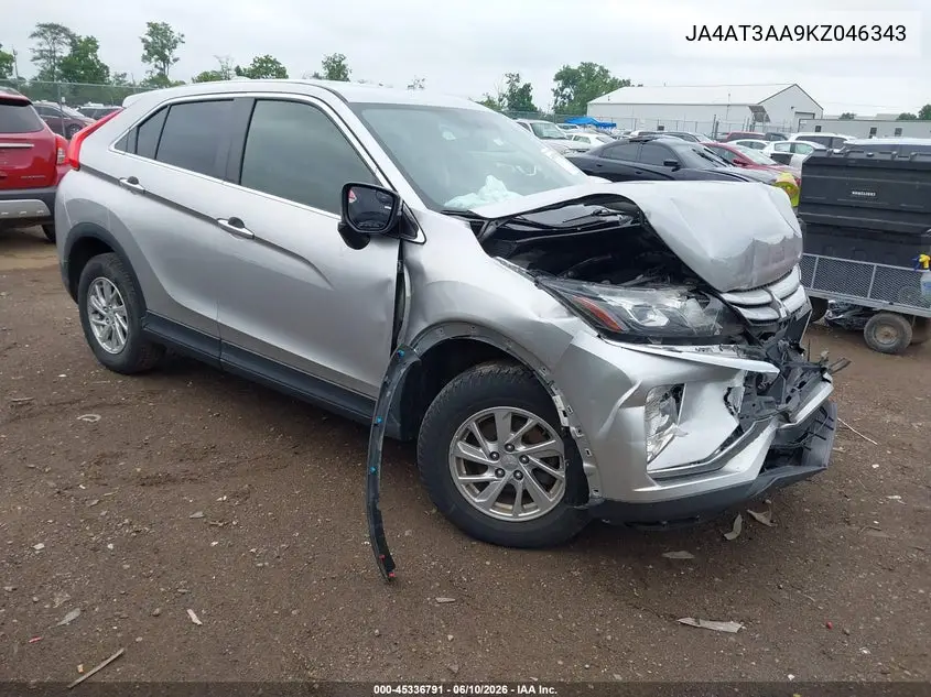 2019 Mitsubishi Eclipse Cross Es VIN: JA4AT3AA9KZ046343 Lot: 45336791