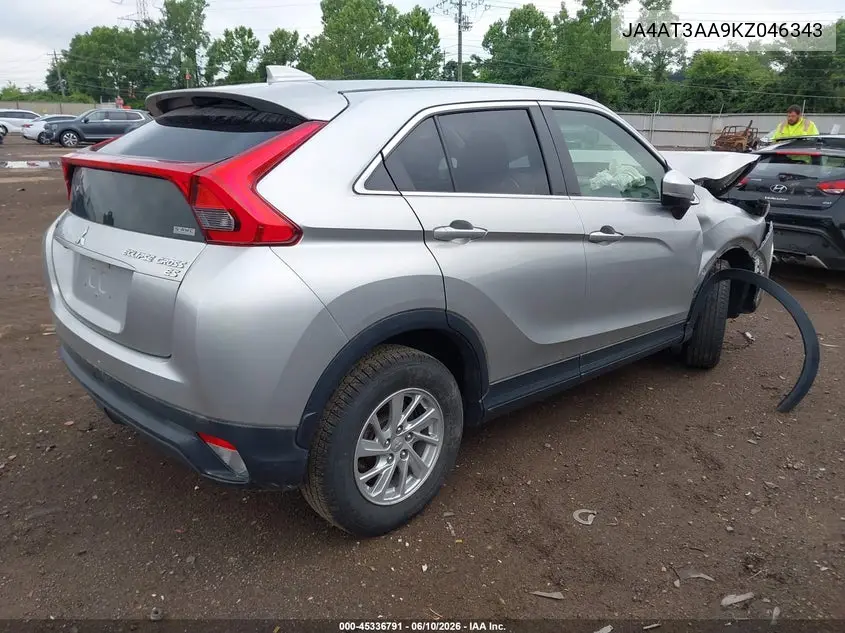 2019 Mitsubishi Eclipse Cross Es VIN: JA4AT3AA9KZ046343 Lot: 45336791