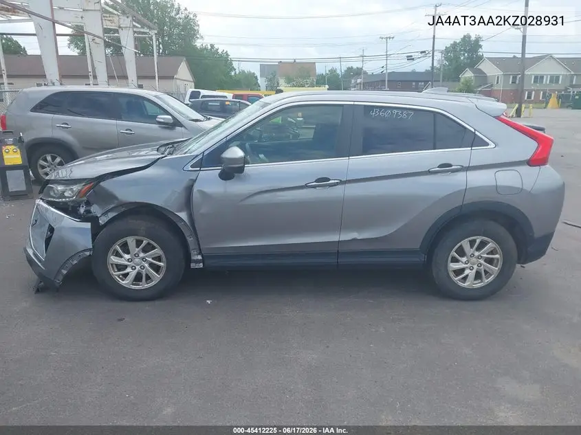 JA4AT3AA2KZ028931 2019 Mitsubishi Eclipse Cross Es