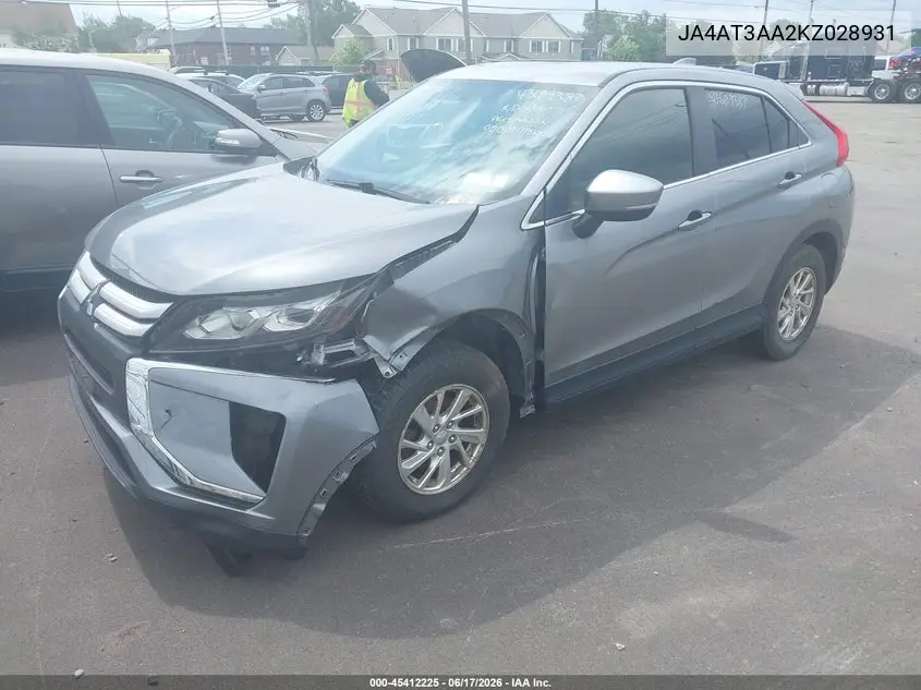 JA4AT3AA2KZ028931 2019 Mitsubishi Eclipse Cross Es