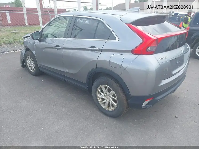 JA4AT3AA2KZ028931 2019 Mitsubishi Eclipse Cross Es
