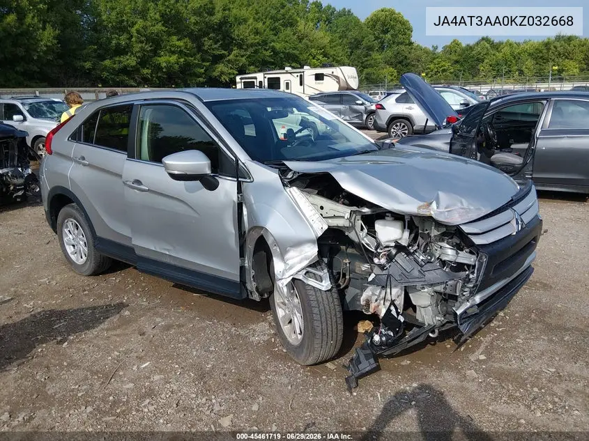 2019 Mitsubishi Eclipse Cross Es VIN: JA4AT3AA0KZ032668 Lot: 45461719