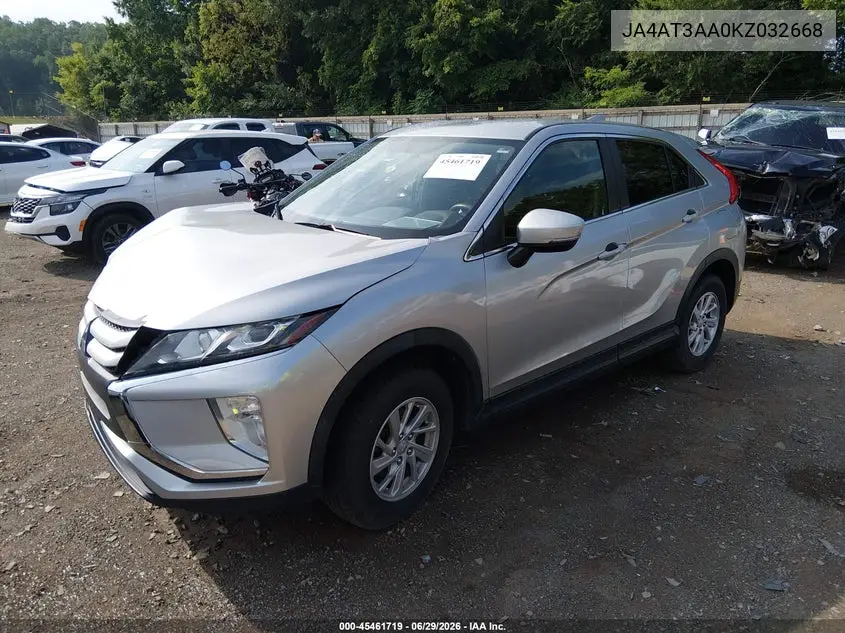 2019 Mitsubishi Eclipse Cross Es VIN: JA4AT3AA0KZ032668 Lot: 45461719