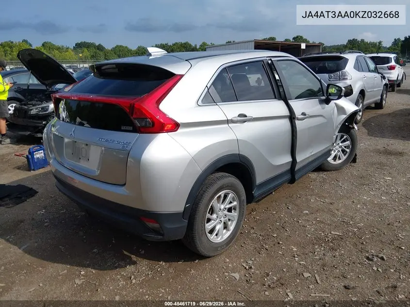 2019 Mitsubishi Eclipse Cross Es VIN: JA4AT3AA0KZ032668 Lot: 45461719