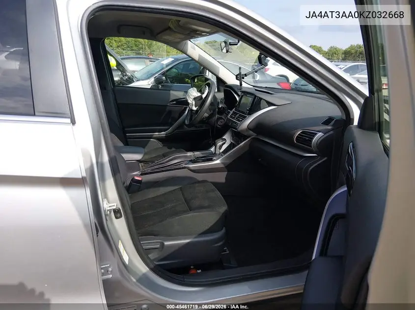 2019 Mitsubishi Eclipse Cross Es VIN: JA4AT3AA0KZ032668 Lot: 45461719