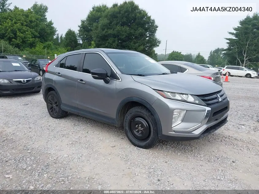 2019 Mitsubishi Eclipse Cross Le VIN: JA4AT4AA5KZ004340 Lot: 45573923