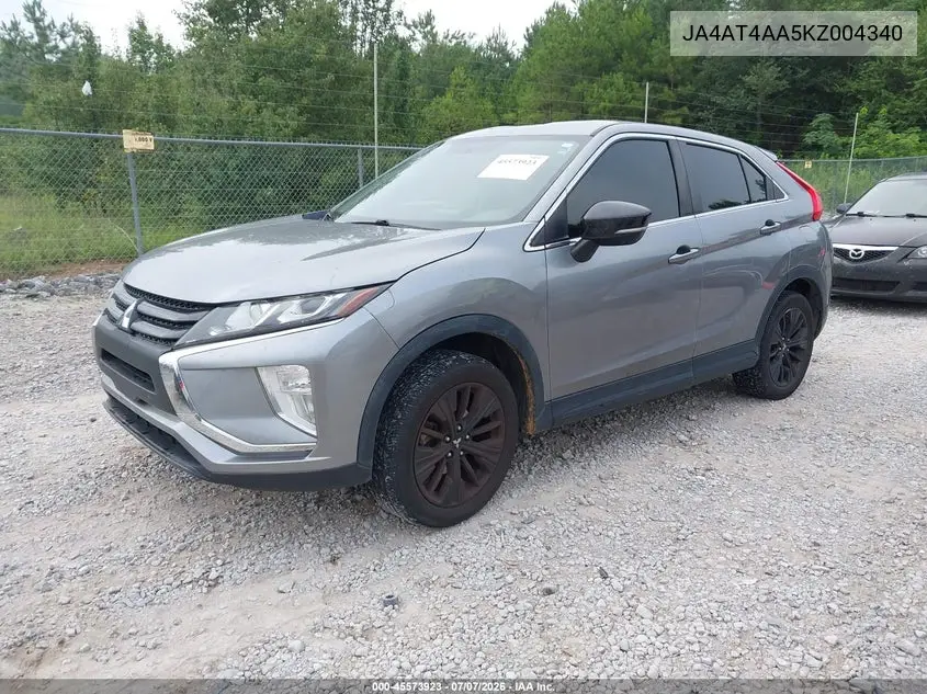 2019 Mitsubishi Eclipse Cross Le VIN: JA4AT4AA5KZ004340 Lot: 45573923