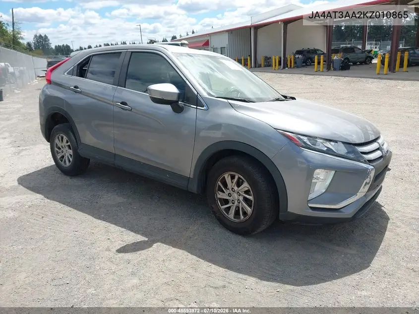 2019 Mitsubishi Eclipse Cross Es VIN: JA4AT3AA2KZ010865 Lot: 45593972