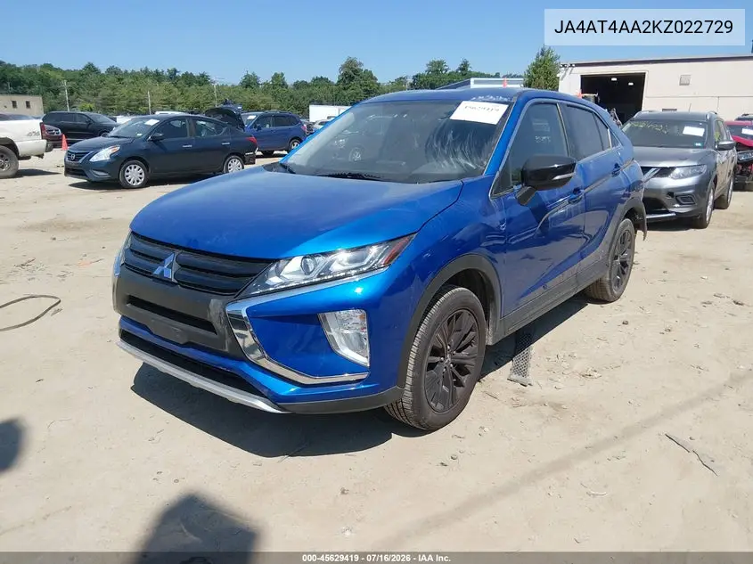 2019 Mitsubishi Eclipse Cross Le VIN: JA4AT4AA2KZ022729 Lot: 45629419