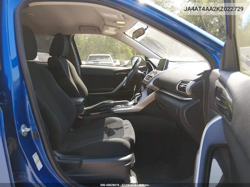 2019 Mitsubishi Eclipse Cross Le VIN: JA4AT4AA2KZ022729 Lot: 45629419