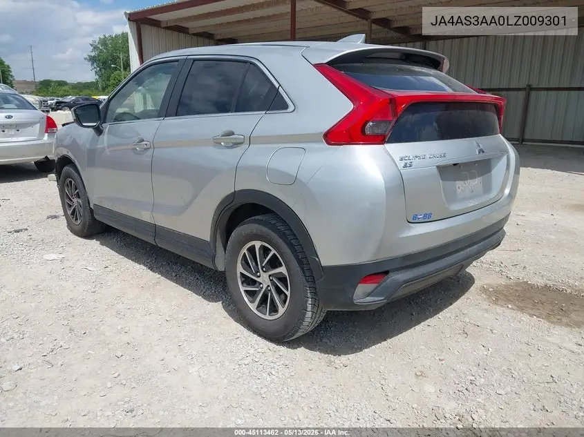 2020 Mitsubishi Eclipse Cross Es 1.5T VIN: JA4AS3AA0LZ009301 Lot: 45113462