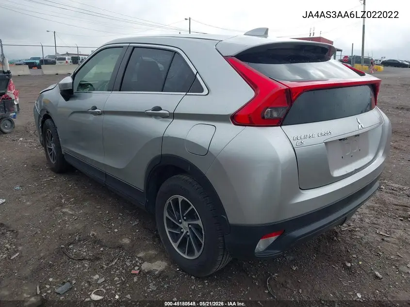 2020 Mitsubishi Eclipse Cross Es 1.5T VIN: JA4AS3AA6LZ022022 Lot: 45180548