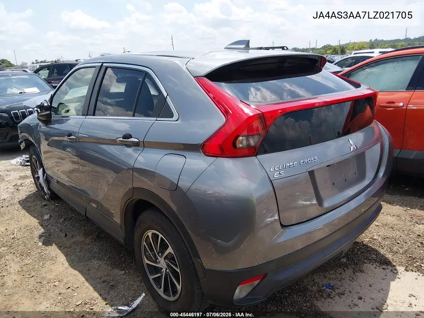 2020 Mitsubishi Eclipse Cross Es 1.5T VIN: JA4AS3AA7LZ021705 Lot: 45446197