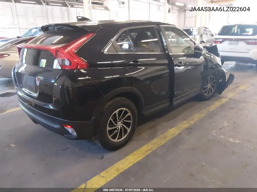 2020 Mitsubishi Eclipse Cross Es 1.5T VIN: JA4AS3AA6LZ022604 Lot: 45570335