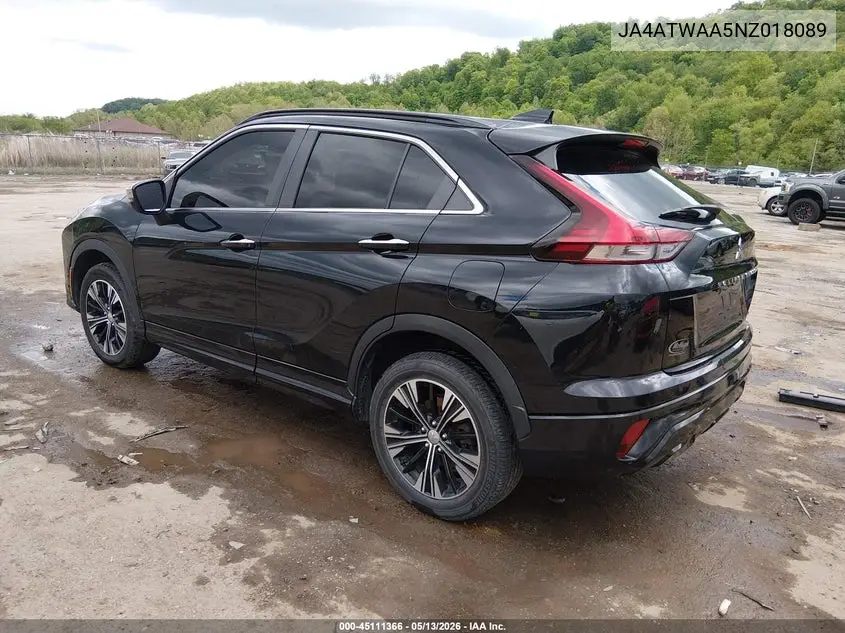 2022 Mitsubishi Eclipse Cross Se S-Awc/Se Special Edition S-Awc/Sel S-Awc/Sel Special Edition S-Awc VIN: JA4ATWAA5NZ018089 Lot: 45111366