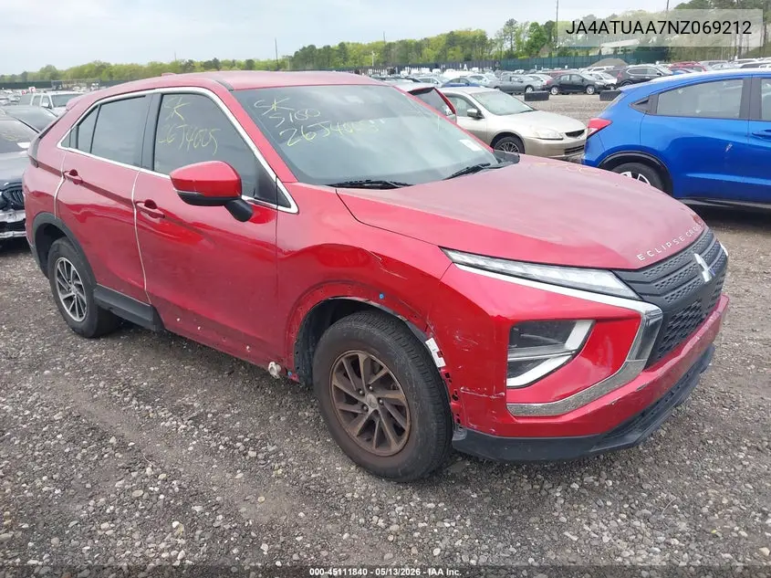 2022 Mitsubishi Eclipse Cross Es S-Awc VIN: JA4ATUAA7NZ069212 Lot: 45111840