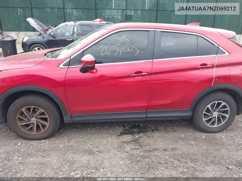2022 Mitsubishi Eclipse Cross Es S-Awc VIN: JA4ATUAA7NZ069212 Lot: 45111840