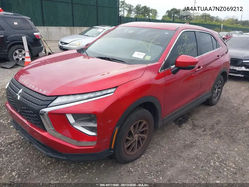 2022 Mitsubishi Eclipse Cross Es S-Awc VIN: JA4ATUAA7NZ069212 Lot: 45111840