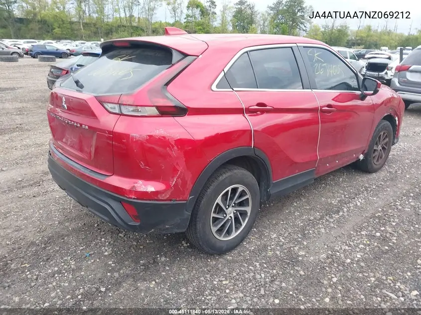 2022 Mitsubishi Eclipse Cross Es S-Awc VIN: JA4ATUAA7NZ069212 Lot: 45111840