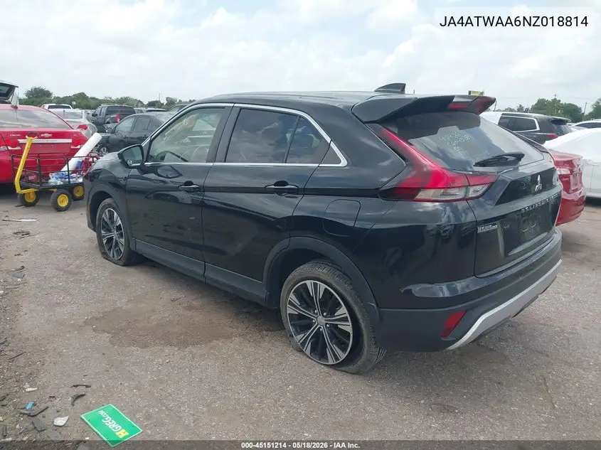 2022 Mitsubishi Eclipse Cross Se S-Awc/Se Special Edition S-Awc/Sel S-Awc/Sel Special Edition S-Awc VIN: JA4ATWAA6NZ018814 Lot: 45151214