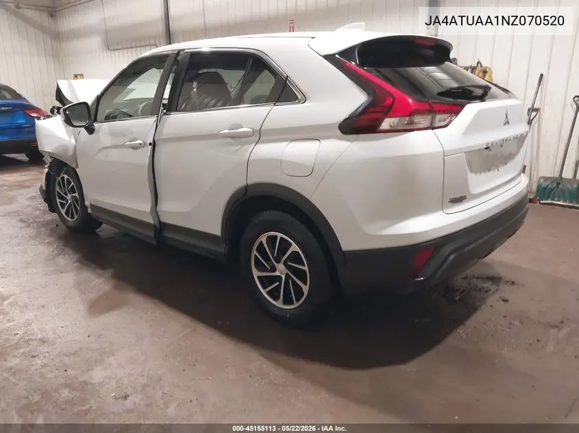 2022 Mitsubishi Eclipse Cross Es S-Awc VIN: JA4ATUAA1NZ070520 Lot: 45155113
