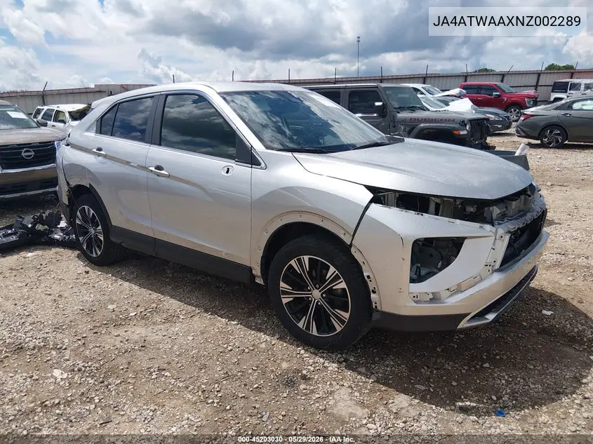 2022 Mitsubishi Eclipse Cross Se S-Awc/Se Special Edition S-Awc/Sel S-Awc/Sel Special Edition S-Awc VIN: JA4ATWAAXNZ002289 Lot: 45203030