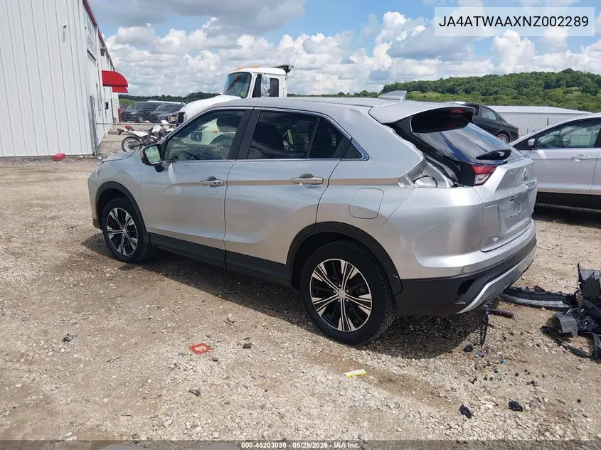 2022 Mitsubishi Eclipse Cross Se S-Awc/Se Special Edition S-Awc/Sel S-Awc/Sel Special Edition S-Awc VIN: JA4ATWAAXNZ002289 Lot: 45203030