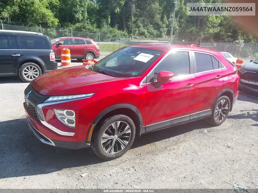 2022 Mitsubishi Eclipse Cross Se S-Awc/Se Special Edition S-Awc/Sel S-Awc/Sel Special Edition S-Awc VIN: JA4ATWAA5NZ059564 Lot: 45248000