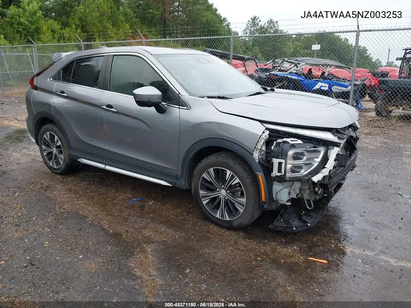 2022 Mitsubishi Eclipse Cross Se S-Awc/Se Special Edition S-Awc/Sel S-Awc/Sel Special Edition S-Awc VIN: JA4ATWAA5NZ003253 Lot: 45371190
