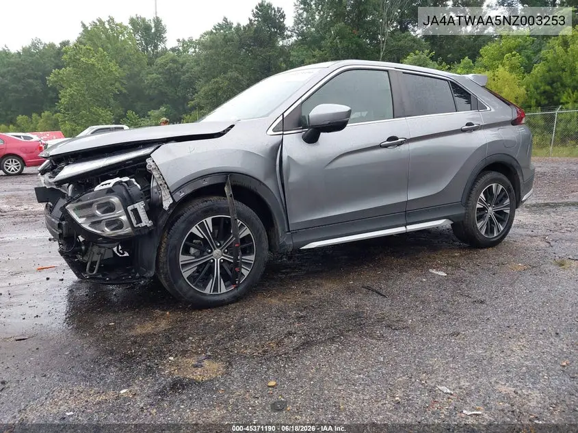 2022 Mitsubishi Eclipse Cross Se S-Awc/Se Special Edition S-Awc/Sel S-Awc/Sel Special Edition S-Awc VIN: JA4ATWAA5NZ003253 Lot: 45371190