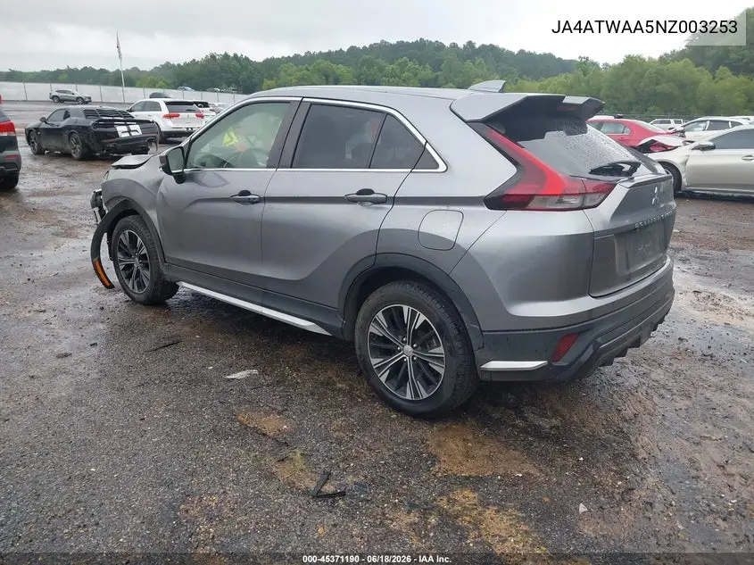 2022 Mitsubishi Eclipse Cross Se S-Awc/Se Special Edition S-Awc/Sel S-Awc/Sel Special Edition S-Awc VIN: JA4ATWAA5NZ003253 Lot: 45371190